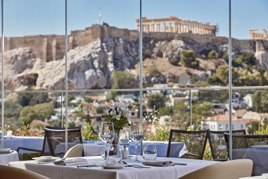 Acropolis view from the Electra Metropolis restaurant